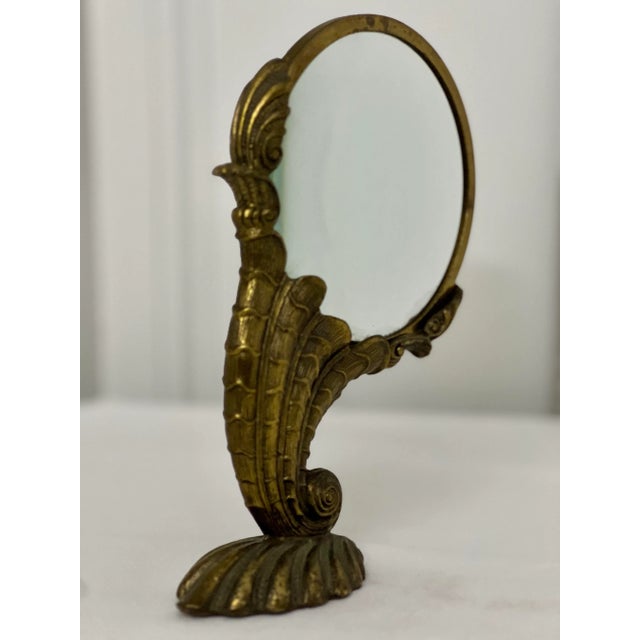 Late 20th Century Late 20th Century Maitland Smith Art Nouveau Style Standing Brass Nautilus Magnifying Glass For Sale - Image 5 of 10