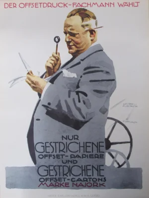 1926 Original German Art Deco Poster, Der Offsetdruck