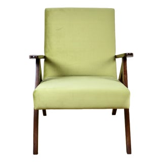 B-310 Var Armchair in Green Olive Velvet, 1970s For Sale