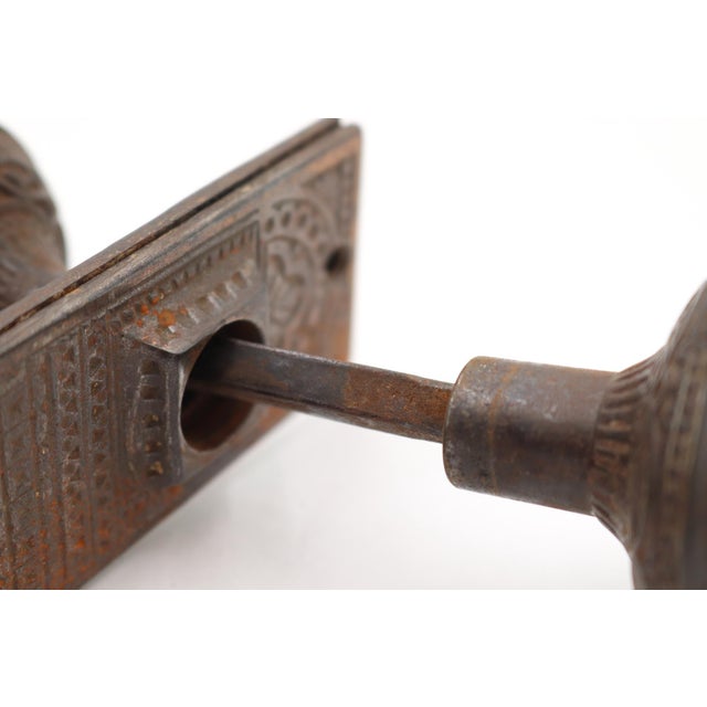 Black 1880s Vernacular Trenton Cast Iron Passage Door Knob Set For Sale - Image 8 of 8