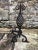 19th Century Gothic Wrought Iron Fireplace Andirons, Set of 2 For Sale - Image 6 of 8