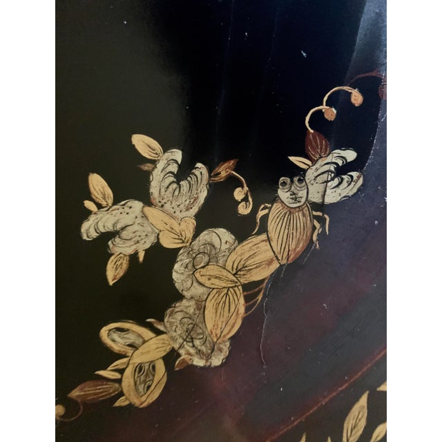 Mid 20th Century Chinoiserie Paper Mache Gilt Bees Tray For Sale - Image 4 of 12