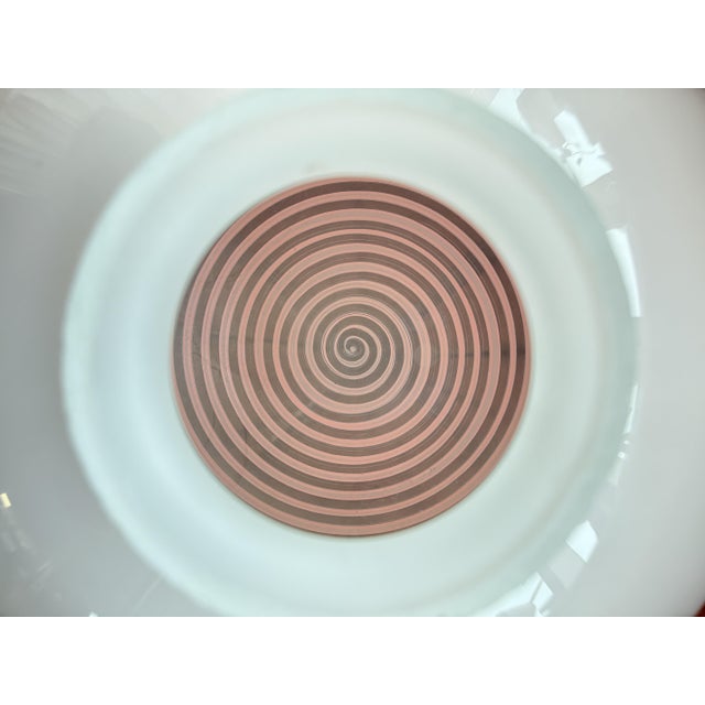 Mid-Century Pink Swirl Murano Glass and Brass Pendant, Italy, 1970s For Sale - Image 9 of 17