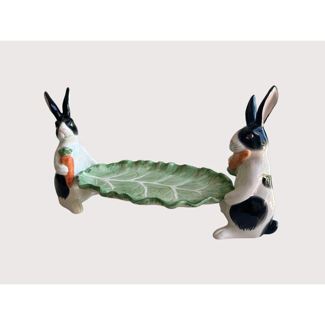 Fitz and Floyd Fitz & Floyd Bunny Rabbit Cracker Server Plate For Sale - Image 4 of 7