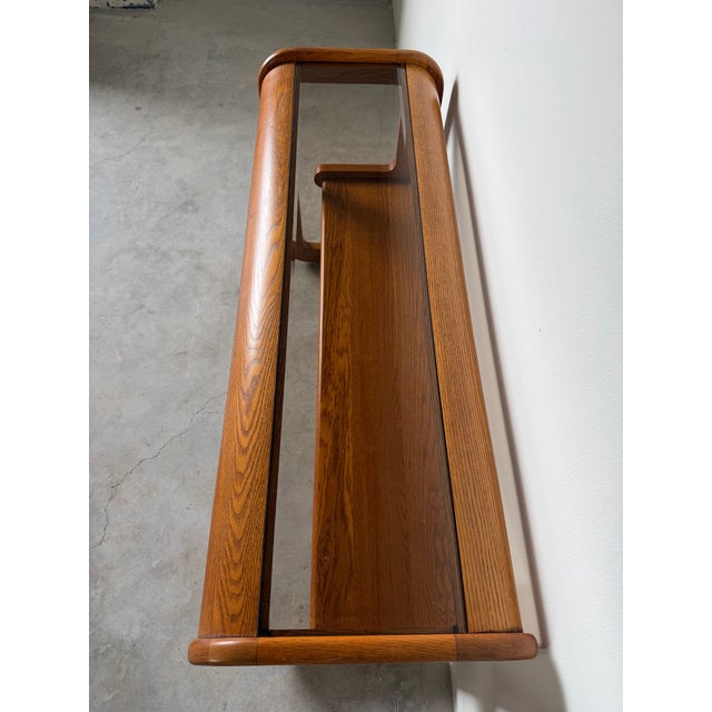 1970s Mid-Century Modern Lou Hodges for Mersman Oak Console / Sofa Table For Sale - Image 11 of 12