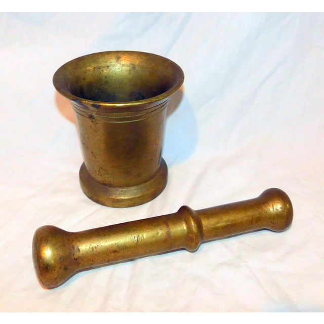 Antique Brass Mortar and Pestle For Sale In Philadelphia - Image 6 of 7
