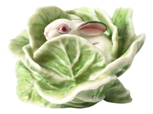 Porcelain Figurine Rabbit in a Cabbage by Luise Terletzki-Scherf for Nymphenburg, 1960s