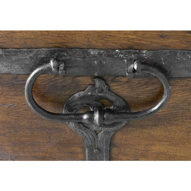 Brown 18th-Century Baroque Dome-Top Coffer With Original Key | Denmark For Sale - Image 8 of 10