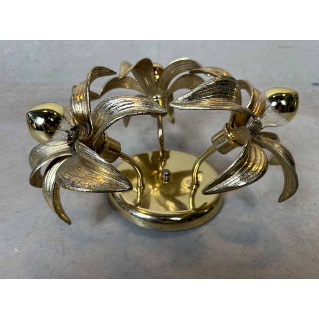 Vintage Hollywood Regency Flower Ceiling Lamp, 1970s For Sale - Image 9 of 9