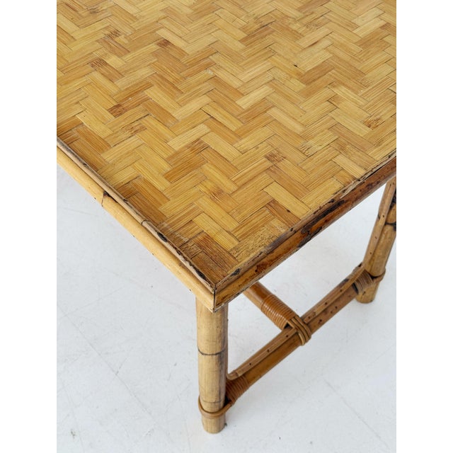 Wood Wicker and Bamboo Desk, 1960s For Sale - Image 7 of 8