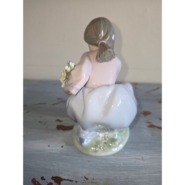 Lladro Girl Picking Gathering Flowers For Sale - Image 4 of 8