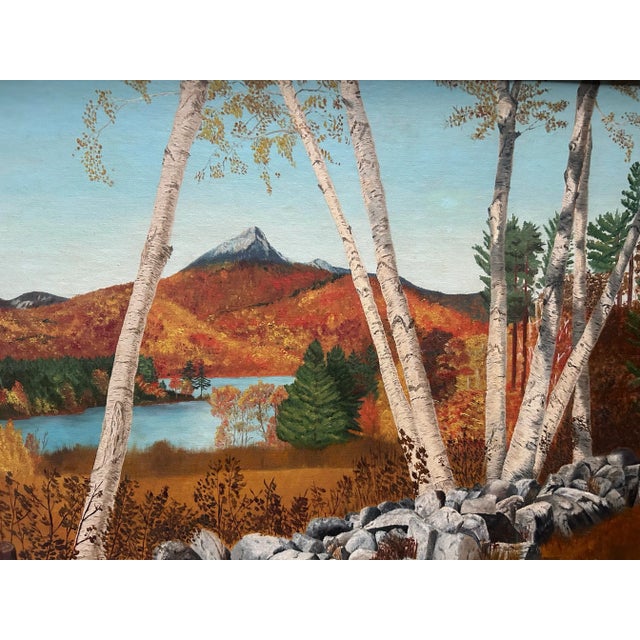 1966 Vintage Original Oil Painting Landscape of Mt. Chocorua New Hampshire For Sale - Image 4 of 9