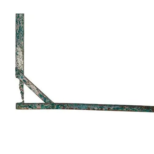 Early 20th century folding garden table circa 1920. Steel garden room table, rectangular top with rounded edges, tubular...