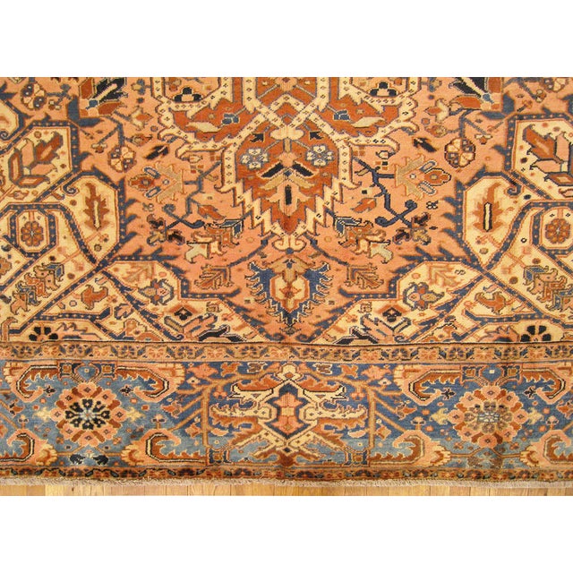 Vintage Persian Decorative Oriental Heriz Rug in Large Size For Sale - Image 9 of 12