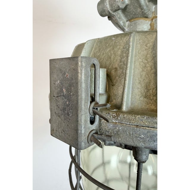 Large Industrial Cast Aluminium Cage Pendant Light from Zaos, 1970s For Sale - Image 13 of 18