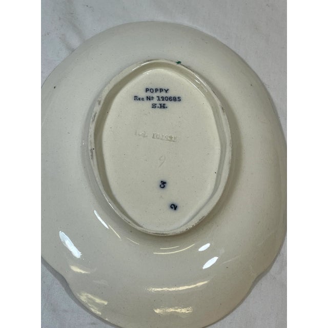 Antique Sampson Hancock Aesthetic Movement Small Tureen With Drip Plate in the Blue Poppy Floral Pattern From England - Circa 1885 For Sale - Image 11 of 12