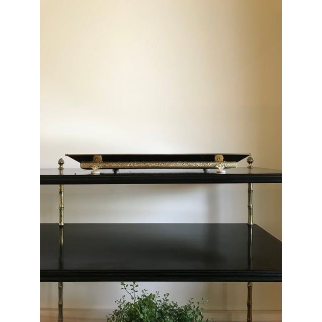 Floral Brass and Mirrored Table Top Tray Chairish