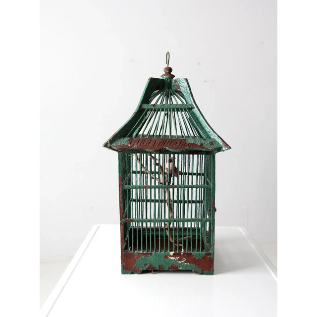Antique Wooden Bird Cage For Sale - Image 4 of 13