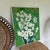 Wood Midcentury Oil on Board Floral Still Life of White Tulips For Sale - Image 7 of 12