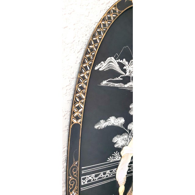 Black Chinese Painting Wall Plaques For Sale - Image 8 of 12