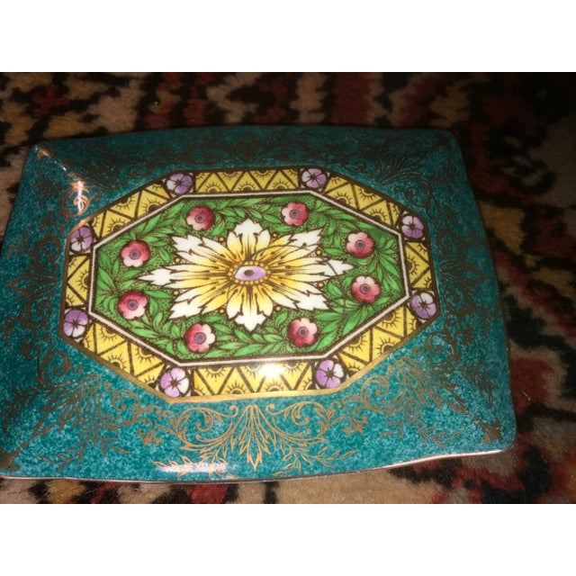 1930s 1930s Minton England Painted Porcelain Dresser Box For Sale - Image 5 of 9