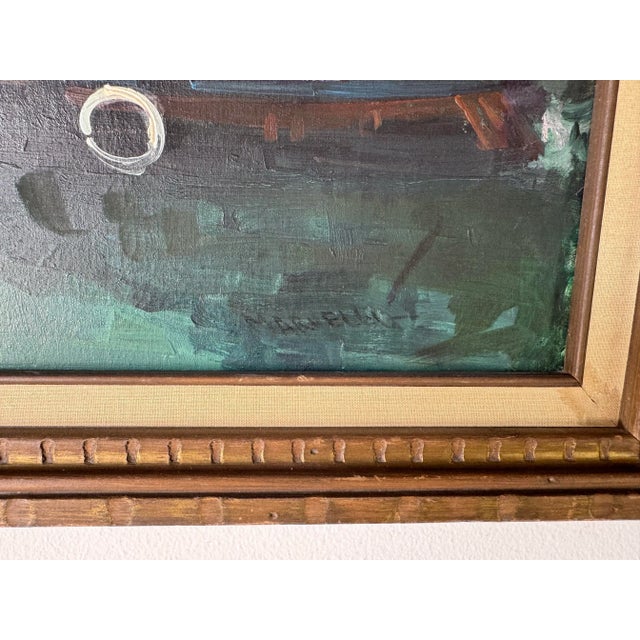 Green Large Vintage Marcello Classic Grand Canal Venice Landscape Oil Painting, Framed For Sale - Image 8 of 11