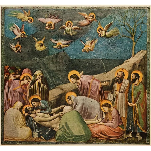 Royal Blue 1953 After Giotto "The Lamentation Over Christ", Vintage First Edition Full-Color Print For Sale - Image 8 of 8