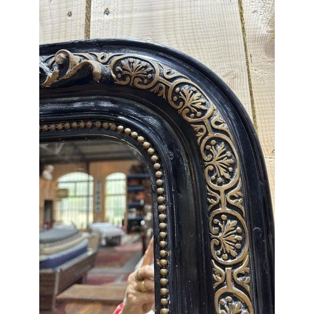 Wood Napoleon III Mirror with Pediment For Sale - Image 7 of 10