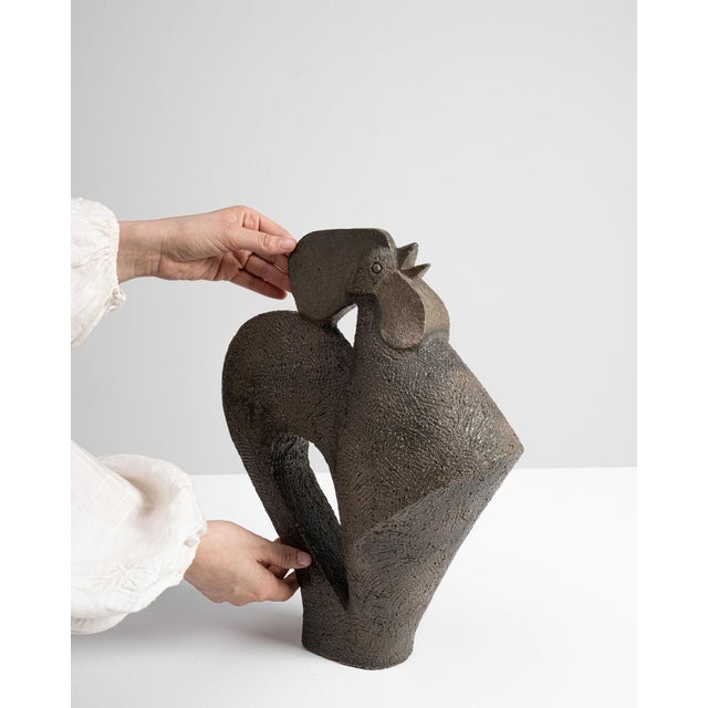 Brutalist Mid 20th Century France Brutalist Chocolate Terracotta Sculpture For Sale - Image 3 of 15