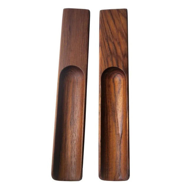 Vintage Dansk Teak Wood Salad Tongs Designed by Jens Quistgaard, a Pair For Sale - Image 9 of 11