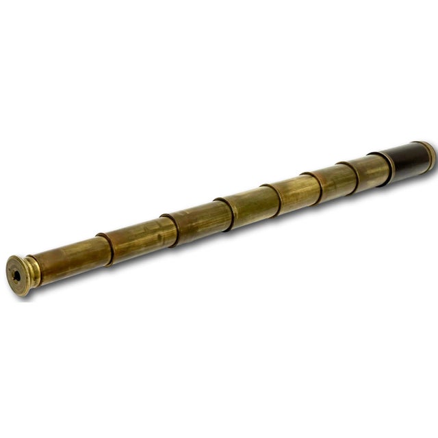 Nautical Rare 7 Draw 24 Inch Antique Brass & Rosewood Ships Spyglass - Telescope Circa Late 19th Century For Sale - Image 3 of 12