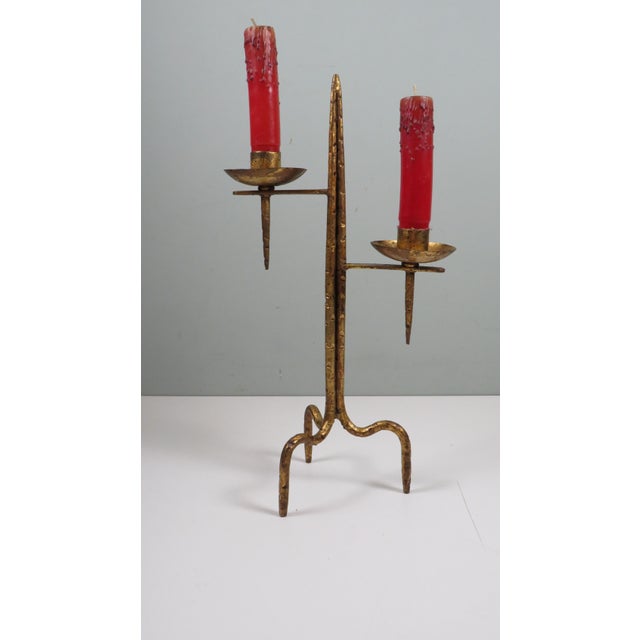 Brutalist Sculptural Candleholder in Handcrafted Metal, 1960s For Sale - Image 9 of 14