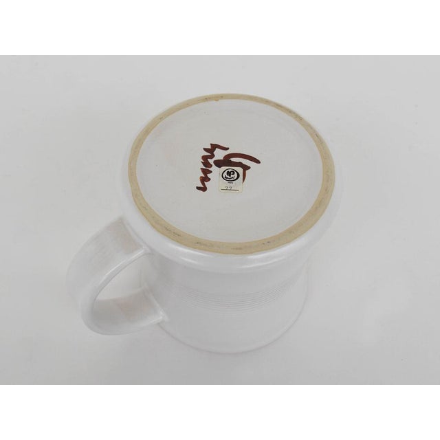 Glazed Ceramic Pitcher and Glasses by Bucci, Set of 7 For Sale - Image 4 of 5