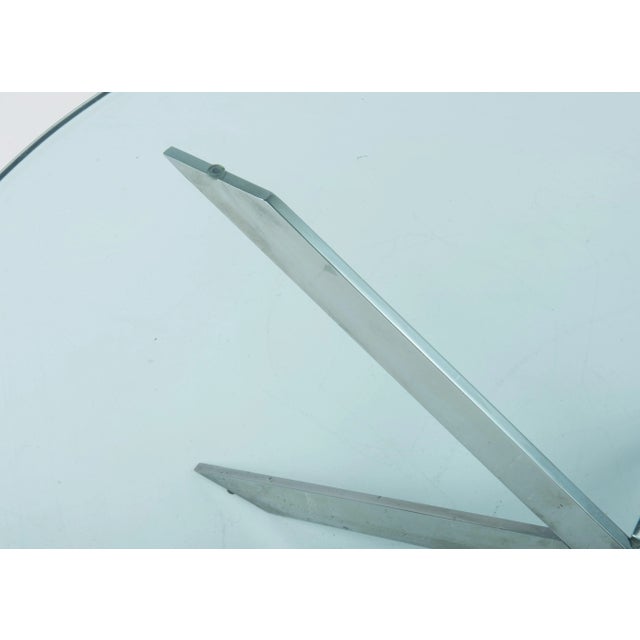 Leon Rosen Pace Collection Coffee Table Double X Base Round 1970s For Sale - Image 9 of 13