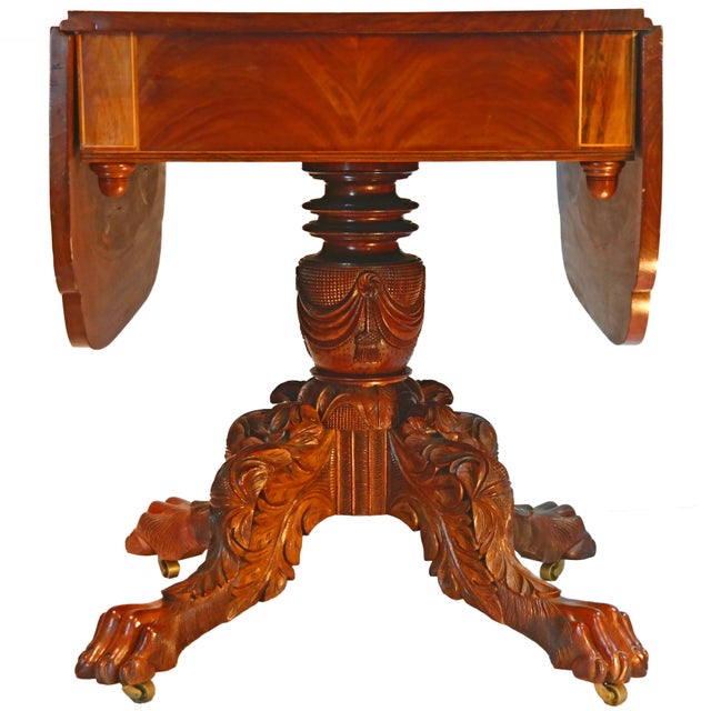 Wood Late 19th Century Antique American Mahogany Pembroke Table For Sale - Image 7 of 7