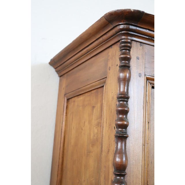 Antique Poplar Wood Wardrobe For Sale - Image 9 of 13