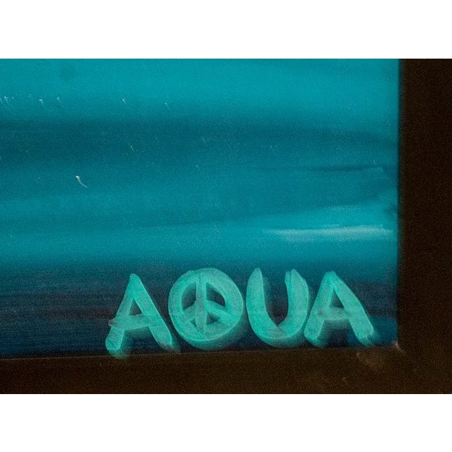 Mid-Century Modern John Ferrie Mid-Century Painting Titled Aqua - Lilies in Vase For Sale - Image 3 of 13