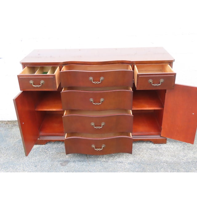1940s Mahogany Long Credenza Sideboard Media Console 6369 For Sale - Image 4 of 15