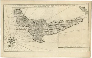 Antique Map of Juan Fernandez in Chile, 1740s
