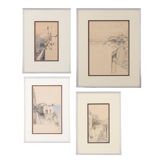 Carleton M.Winslow - Spanish Mission Drawings - Set of 4 For Sale
