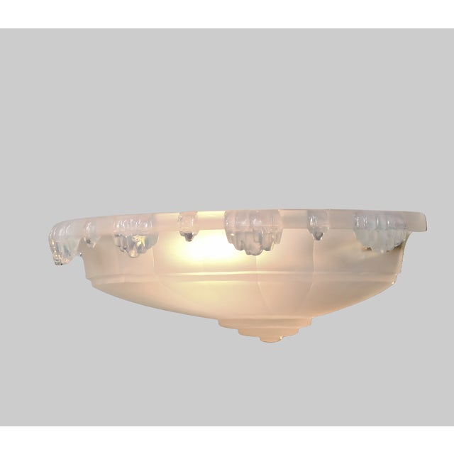 Ezan French Art Deco Opalescent Glass Large Art Deco Wall Sconces by Vandamme & Ezan 1930s - A Pair For Sale - Image 4 of 13