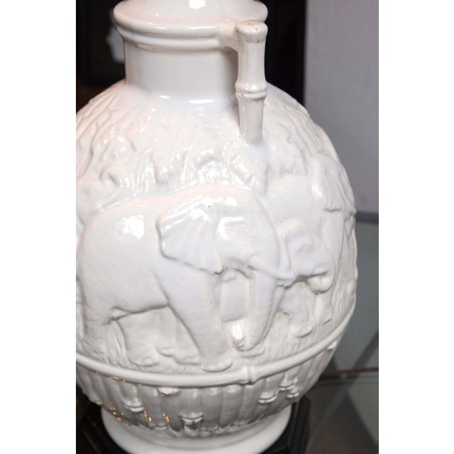 Late 20th Century Vintage Ceramic Elephant Lamp For Sale - Image 10 of 13