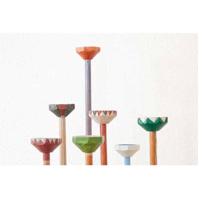 Wood Large Candleholders by Iwan Näslund, Sweden, 1986, Set of 7 For Sale - Image 7 of 10
