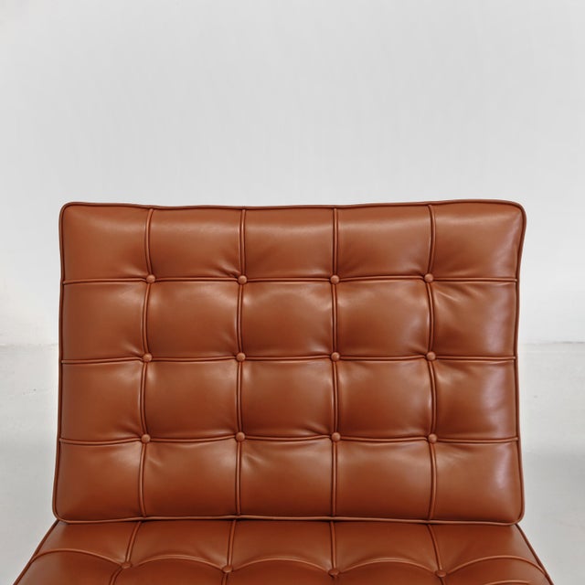 Barcelona Lounge Chairs in Tobacco Leather by Ludwig Mies van der Rohe for Knoll, 2010s, Set of 2 For Sale - Image 11 of 18