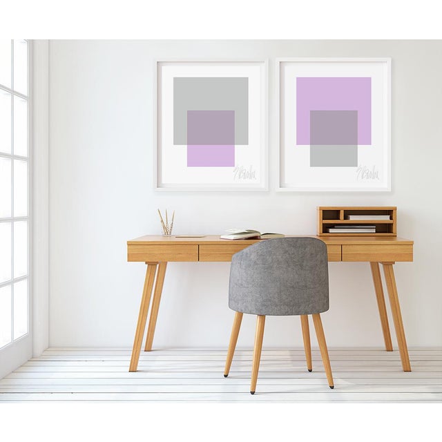 "The Interaction of Lavender and Gray" by Liz Roache (Lavender, Gray) This Modern, Mid Century, Contemporary Fine Art...