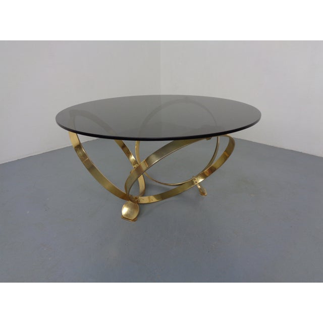 Gold Space Age Gold-Plated Glass Coffee Table by Knut Hesterberg for Ronald Schmitt, Germany, 1960s For Sale - Image 8 of 18
