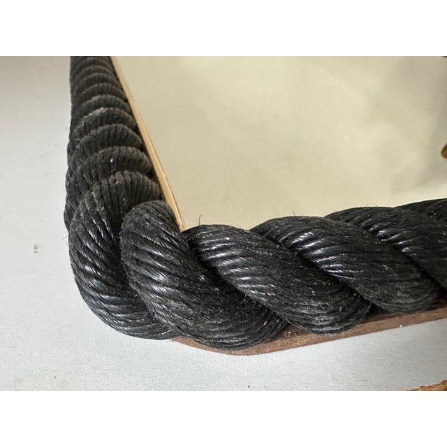 Black Vintage Black Rope Mirror, 1960s For Sale - Image 8 of 13