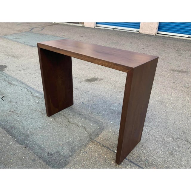 Wood Mid-Century Style Modern Solid Walnut Console Table For Sale - Image 7 of 7