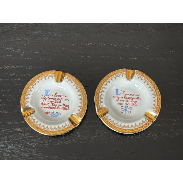 Vintage French Limoges Ashtray Catchall Set of 2 For Sale - Image 9 of 18