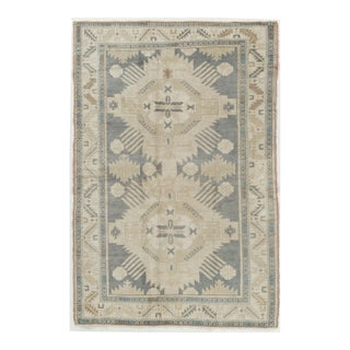 Vintage Circa 1940 Turkish Oushak Area Rug 4ft X 6ft For Sale